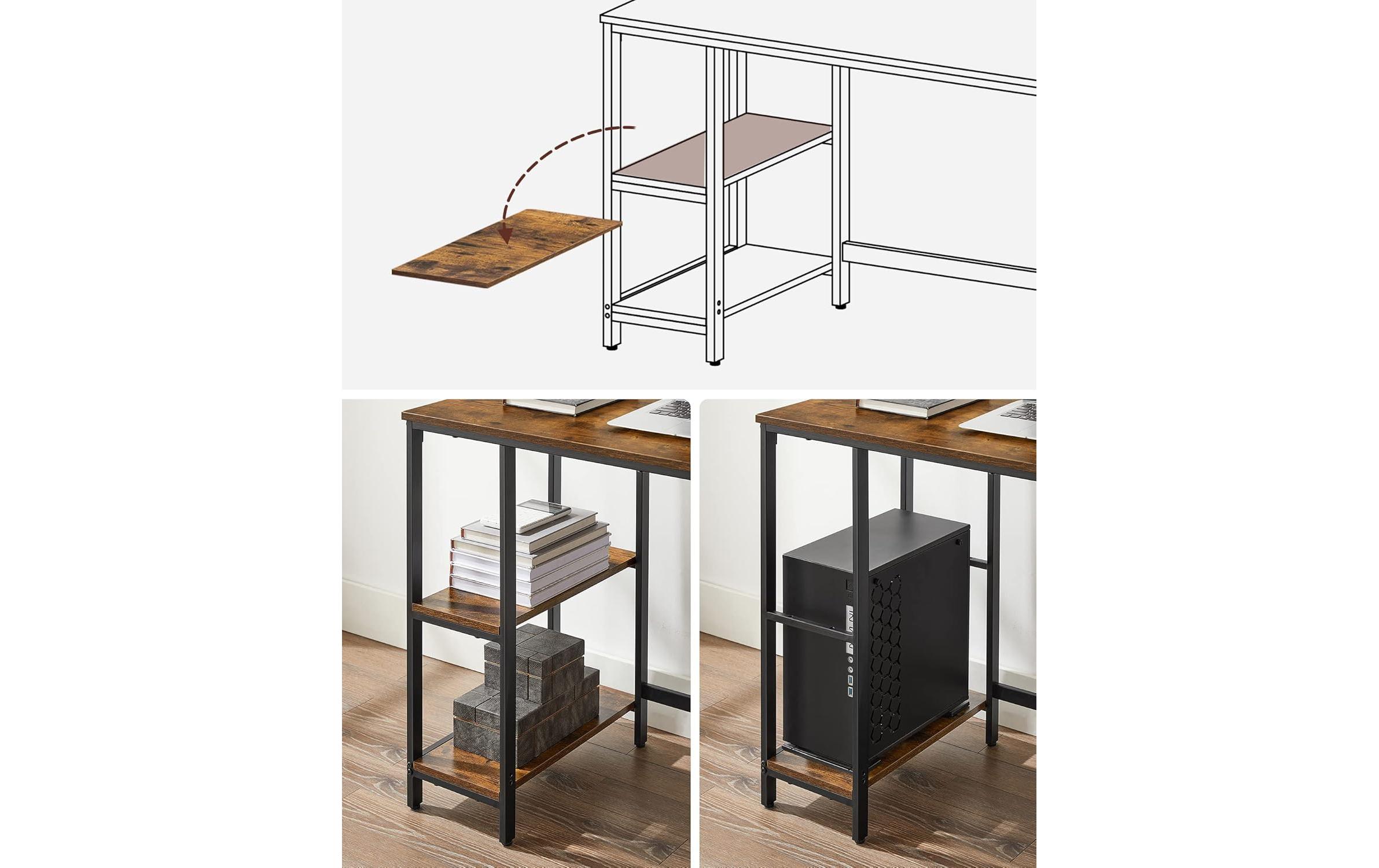 VASAGLE Tisch Braun/Schwarz 100 x 50 cm