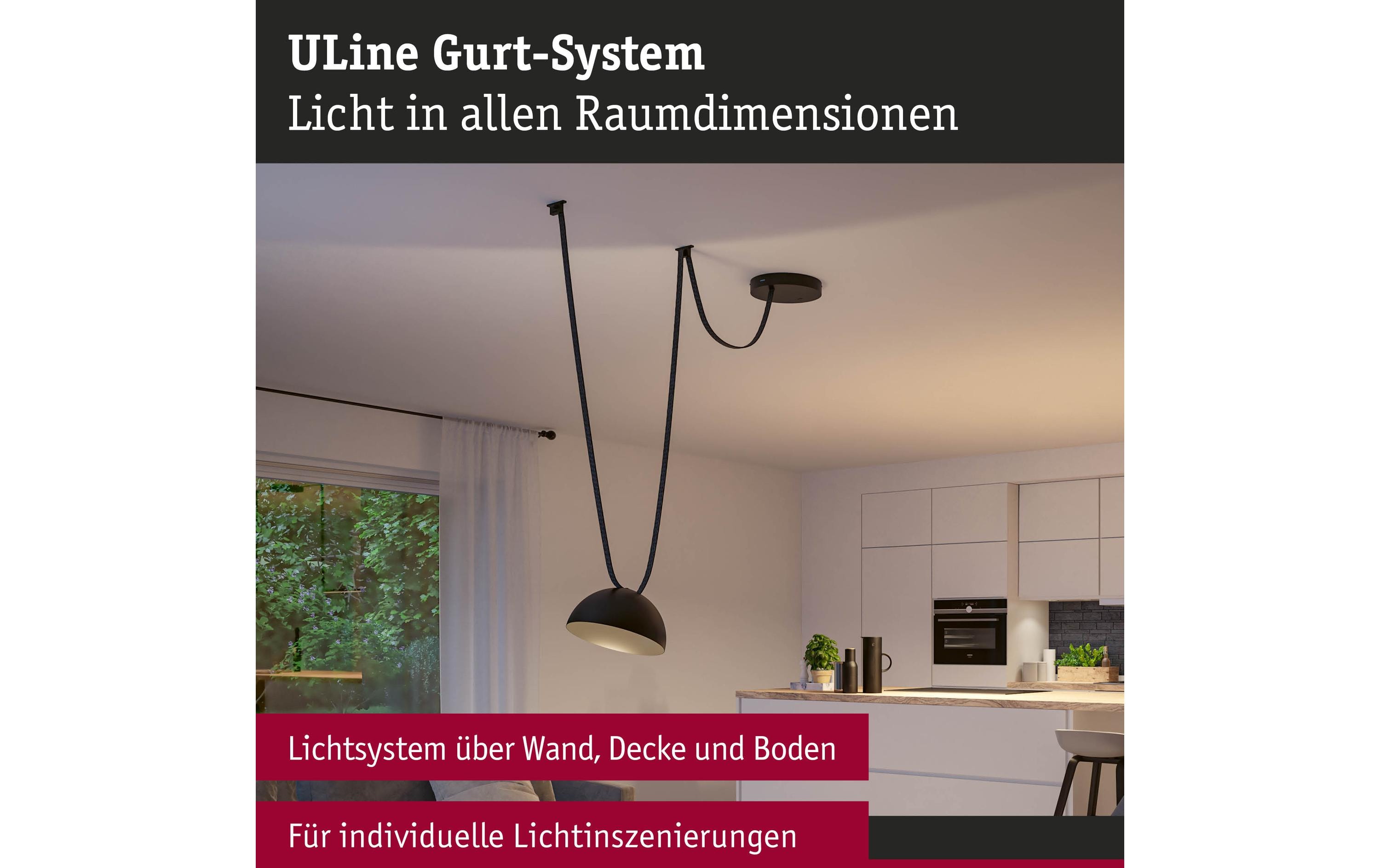 Paulmann ULine Pendel Bol 300 mm, 3000 K, 90 Ra, Aluminium, Schwarz