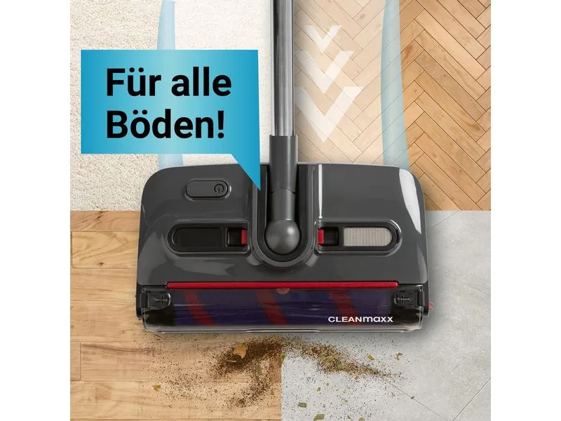 CLEANmaxx Akku-Besen 15 W, USB-C, LED