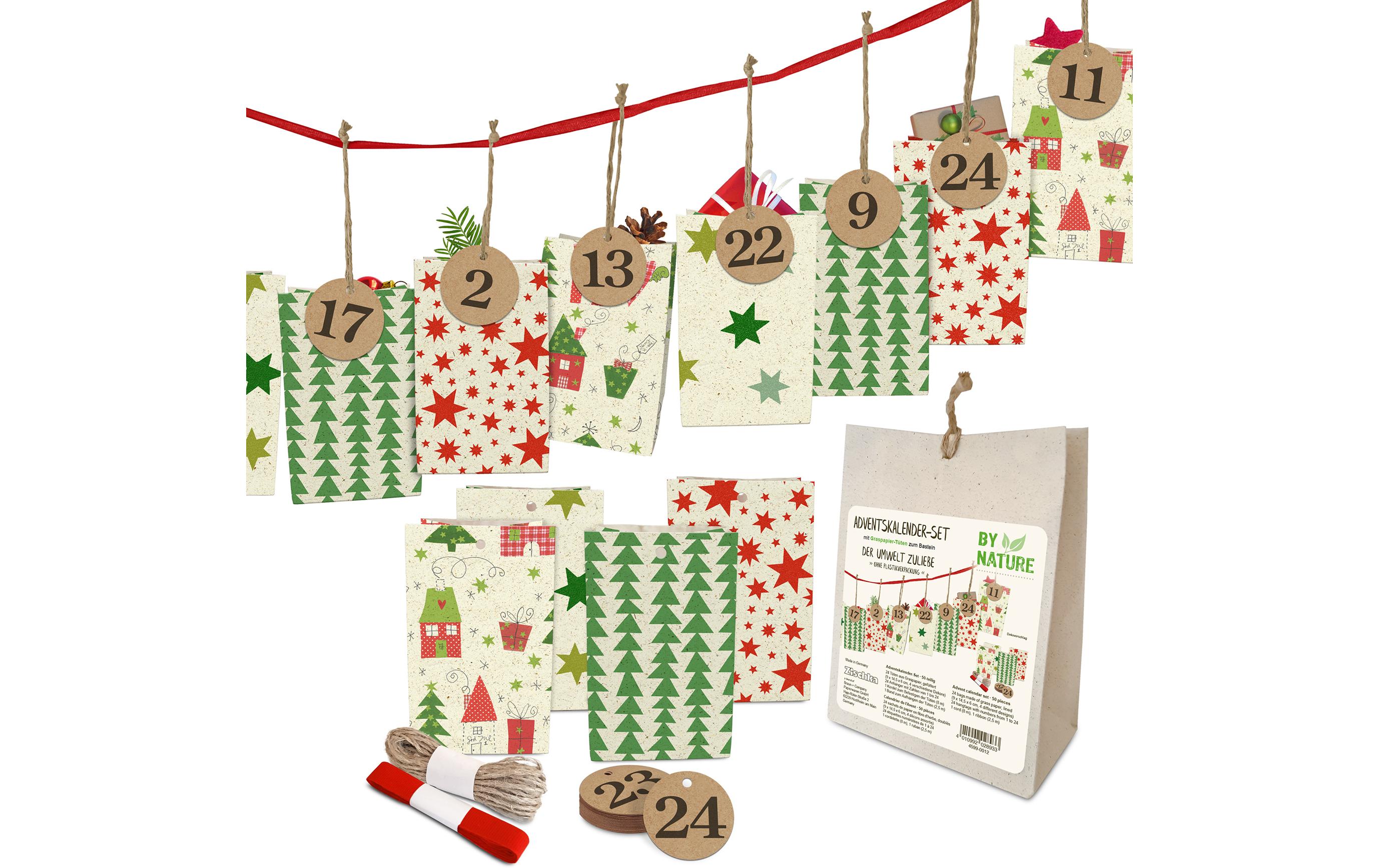 Braun + Company Adventskalender Set Nordic 24 Tüten, 9 x 14.5 x 6 cm