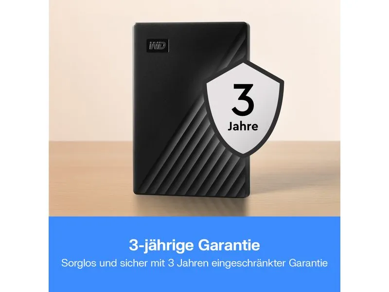 Western Digital Externe Festplatte My Passport 1 TB, Schwarz