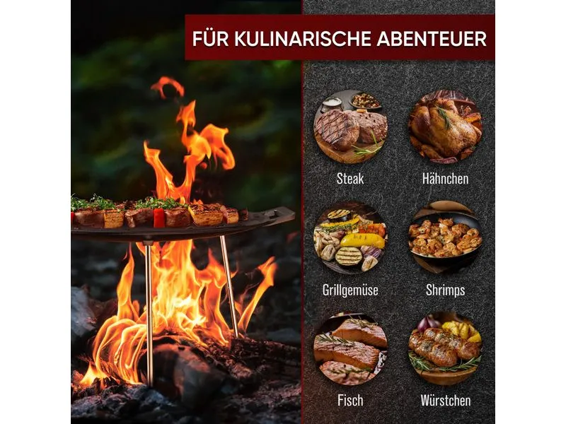 Gusskoenig Runde eingebrannte Grillplatte 42 cm