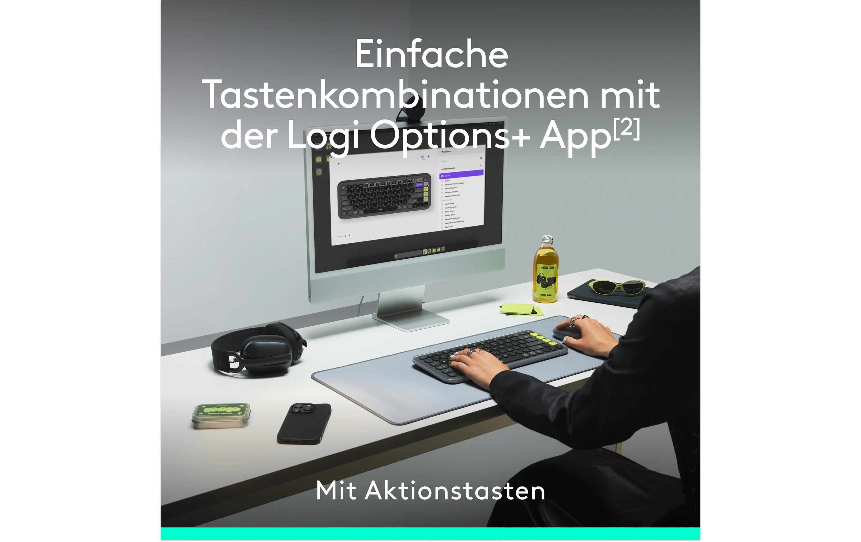 Logitech Tastatur-Maus-Set POP Icon Combo Off-white