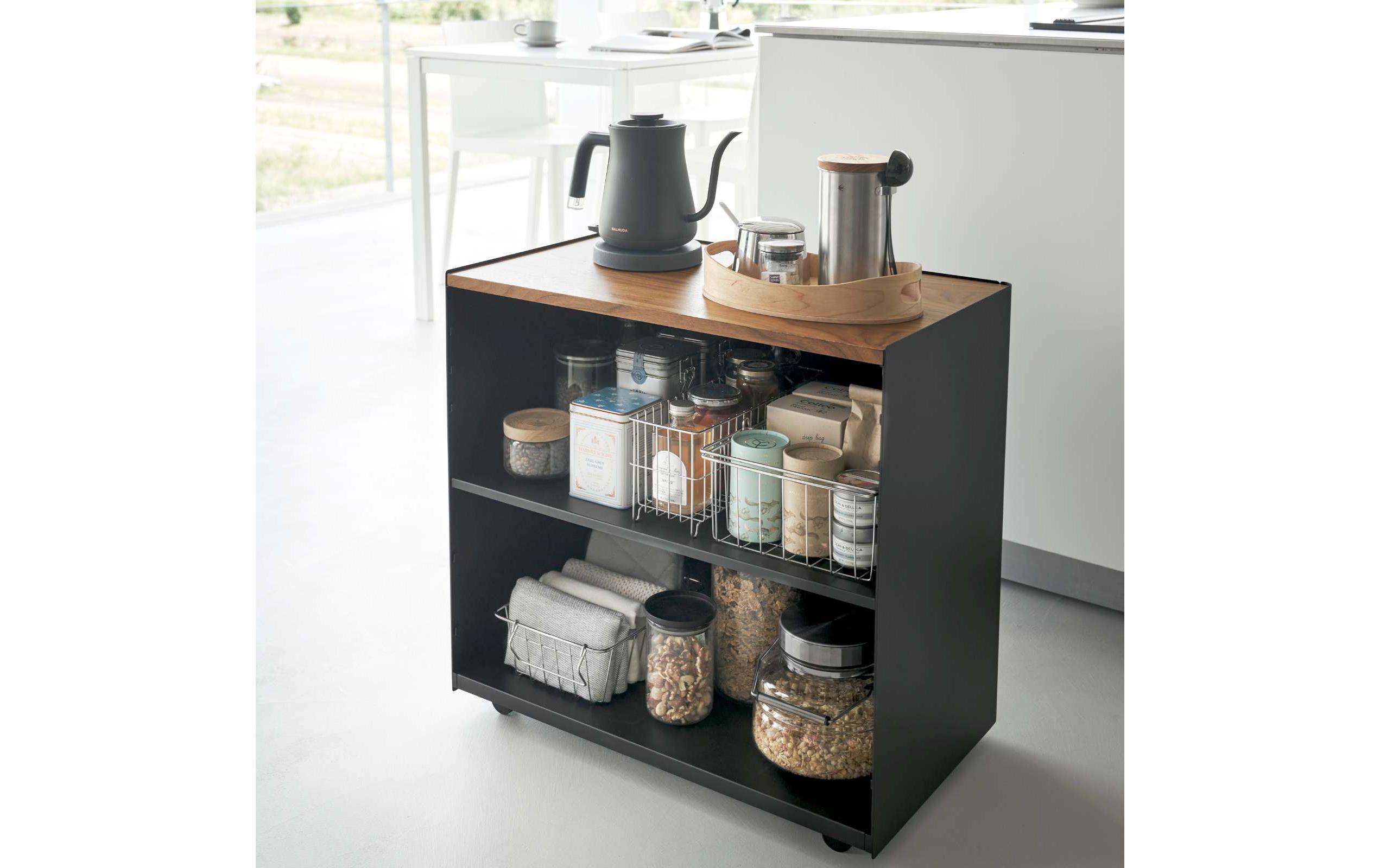 Yamazaki Servierwagen Tower 60.3 x 59 cm, Schwarz