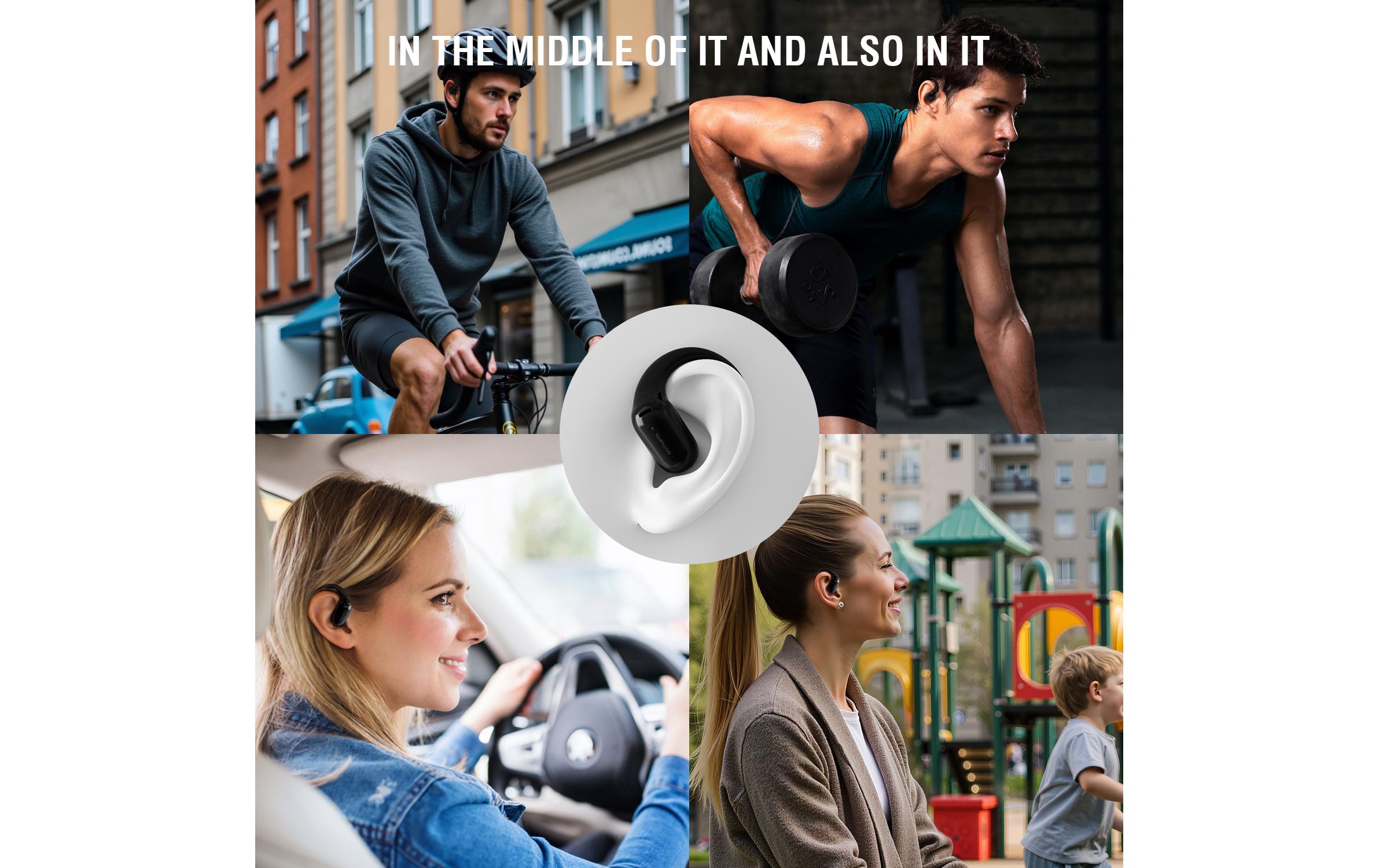 4smarts Open-Ear Bluetooth Kopfhörer SkyBuds AI Screen, Schwarz 4smarts Open-Ear Bluetooth Kopfhörer SkyBuds AI Screen, Schwarz