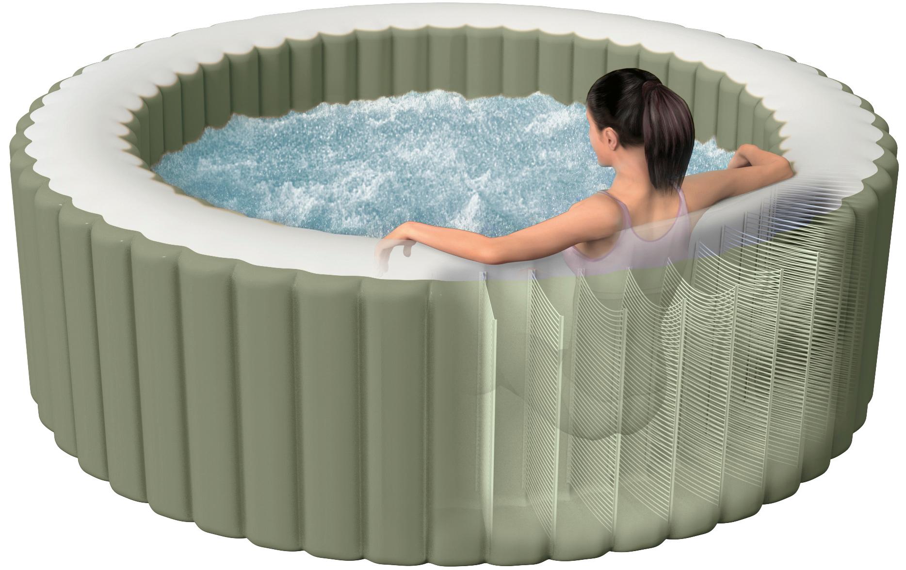 Intex 6-Personen Olive Grün Round Bubble Spa Set Ø 216