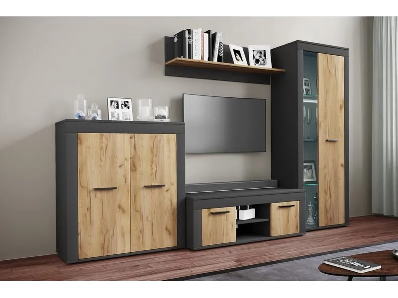 VCM TV-Möbel Usilo L 102 x 45 cm, Braun/Grau VCM TV-Möbel Usilo L 102 x 45 cm, Braun/Grau