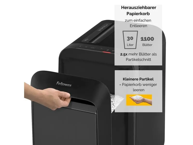 Fellowes Aktenvernichter LX221 P-5, 20 Seiten, Schwarz Fellowes Aktenvernichter LX221 P-5, 20 Seiten, Schwarz