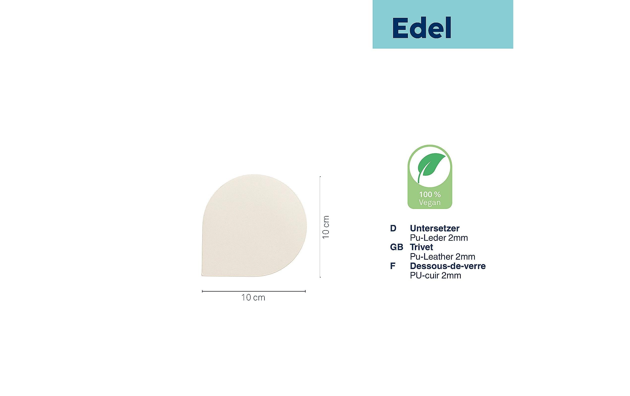 Kela Glasuntersetzer Edel 10 x 10 cm, Weiss