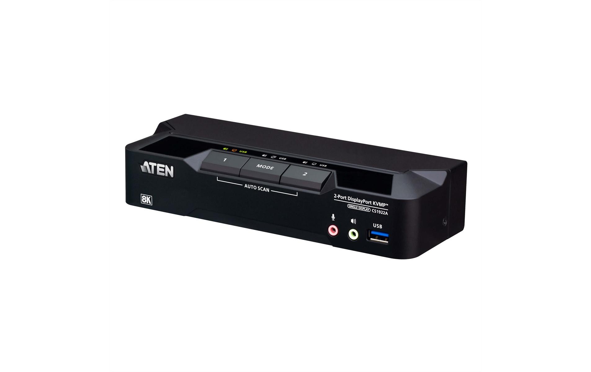 Aten KVM Switch CS1922A 2-Port USB 3.0 8K DisplayPort (3 Geräte)
