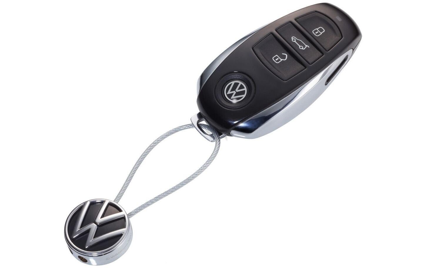 Troika Schlüsselanhänger VW Loop Schwarz / Silber