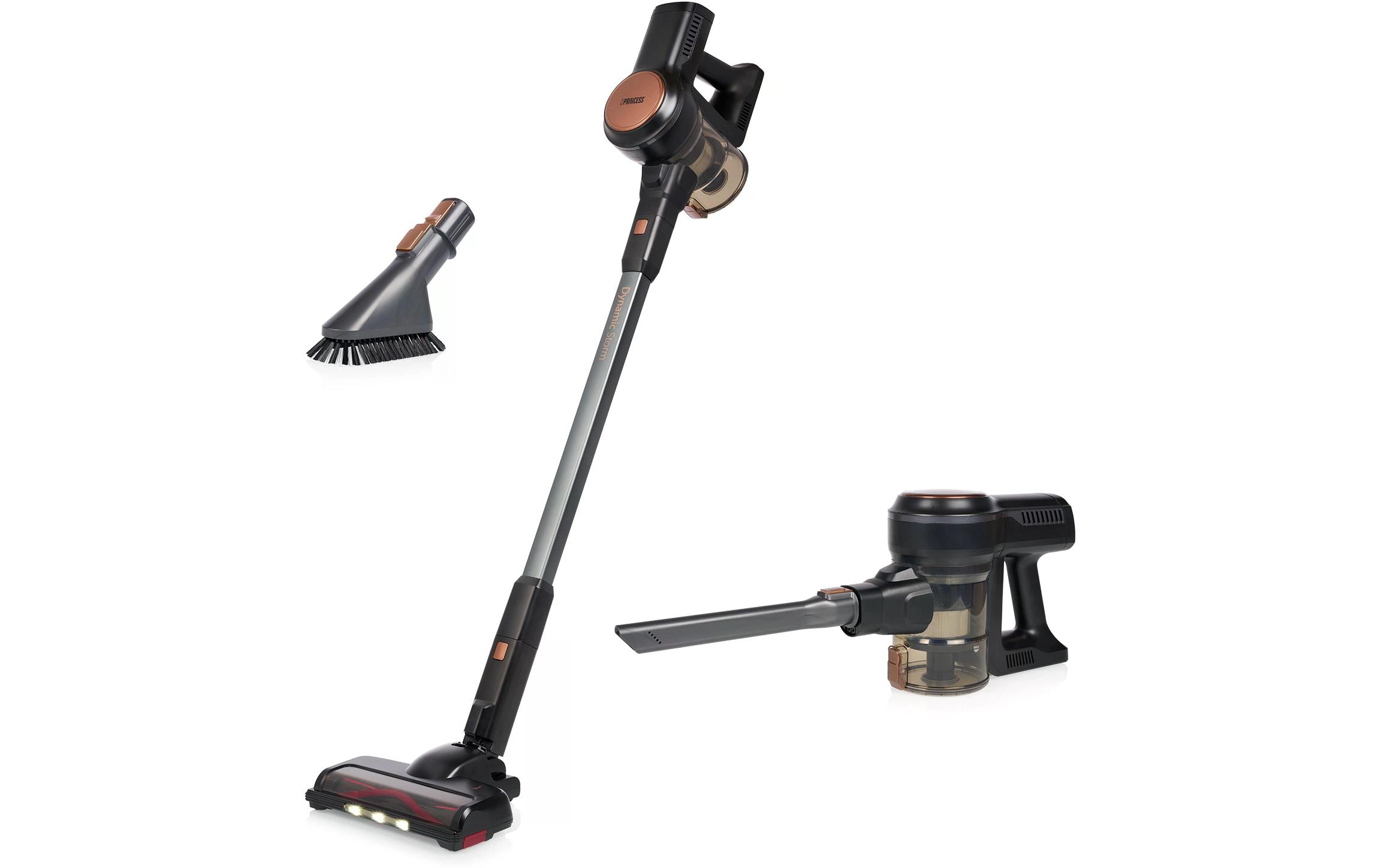 Princess Akku-Hand- und Stielsauger Schwarz/Silber