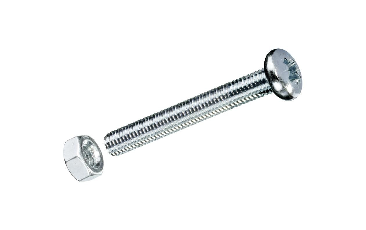 FTM Metrische Schrauben M 6 x 80 mm, mit Muttern, Stahl, 2 Stück FTM Metrische Schrauben M 6 x 80 mm, mit Muttern, Stahl, 2 Stück