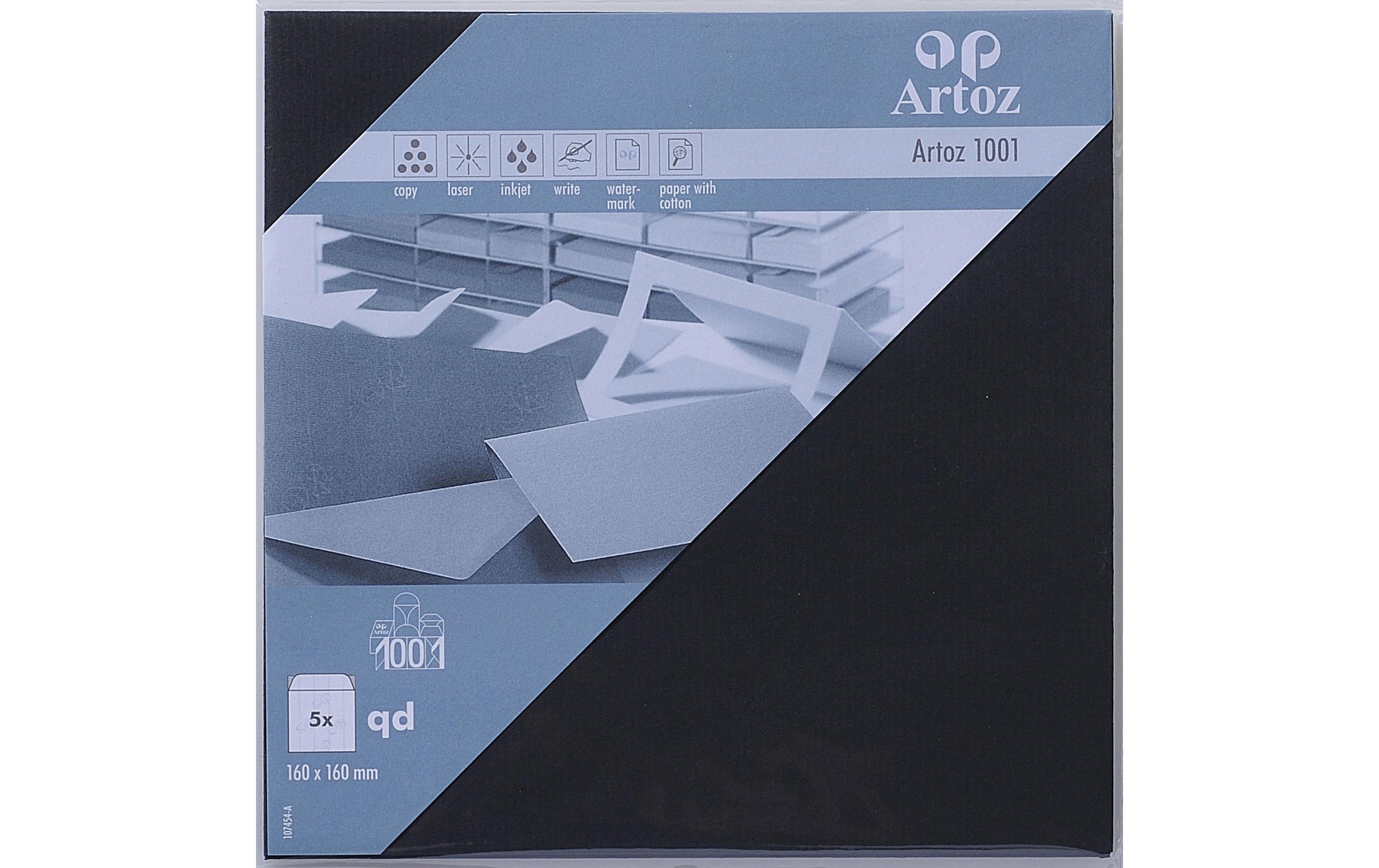 Artoz Couvert 1001, 16 x 16 cm, 5 Stück, Schwarz Artoz Couvert 1001, 16 x 16 cm, 5 Stück, Schwarz