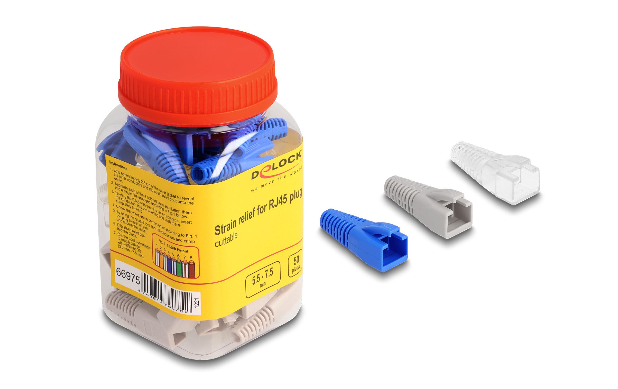 Delock Knickschutztülle für RJ45 Stecker 50 Stück