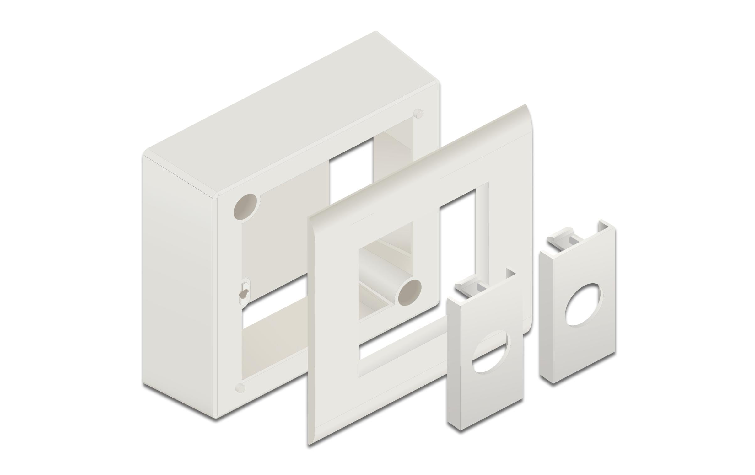 Delock Easy 45 Aufputzgehäuse 82 x 82 mm Weiss