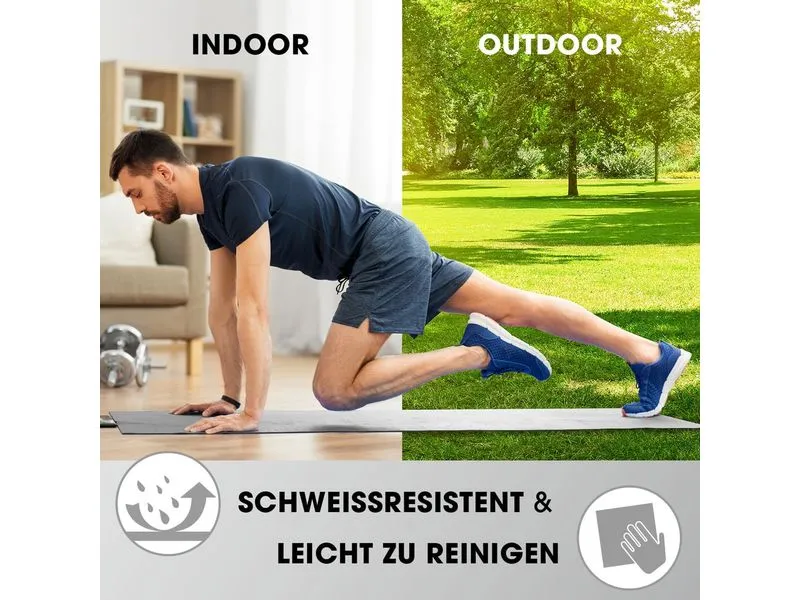 World Fitness Fitnessmatte Yamuna 183 cm x 61 cm, Grau