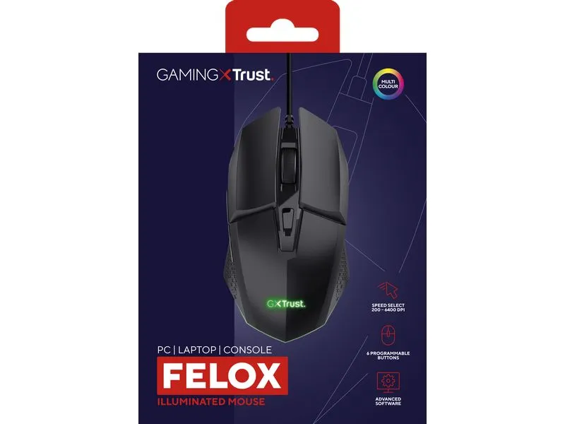 Trust Gaming-Maus GXT109 Felox Schwarz Trust Gaming-Maus GXT109 Felox Schwarz