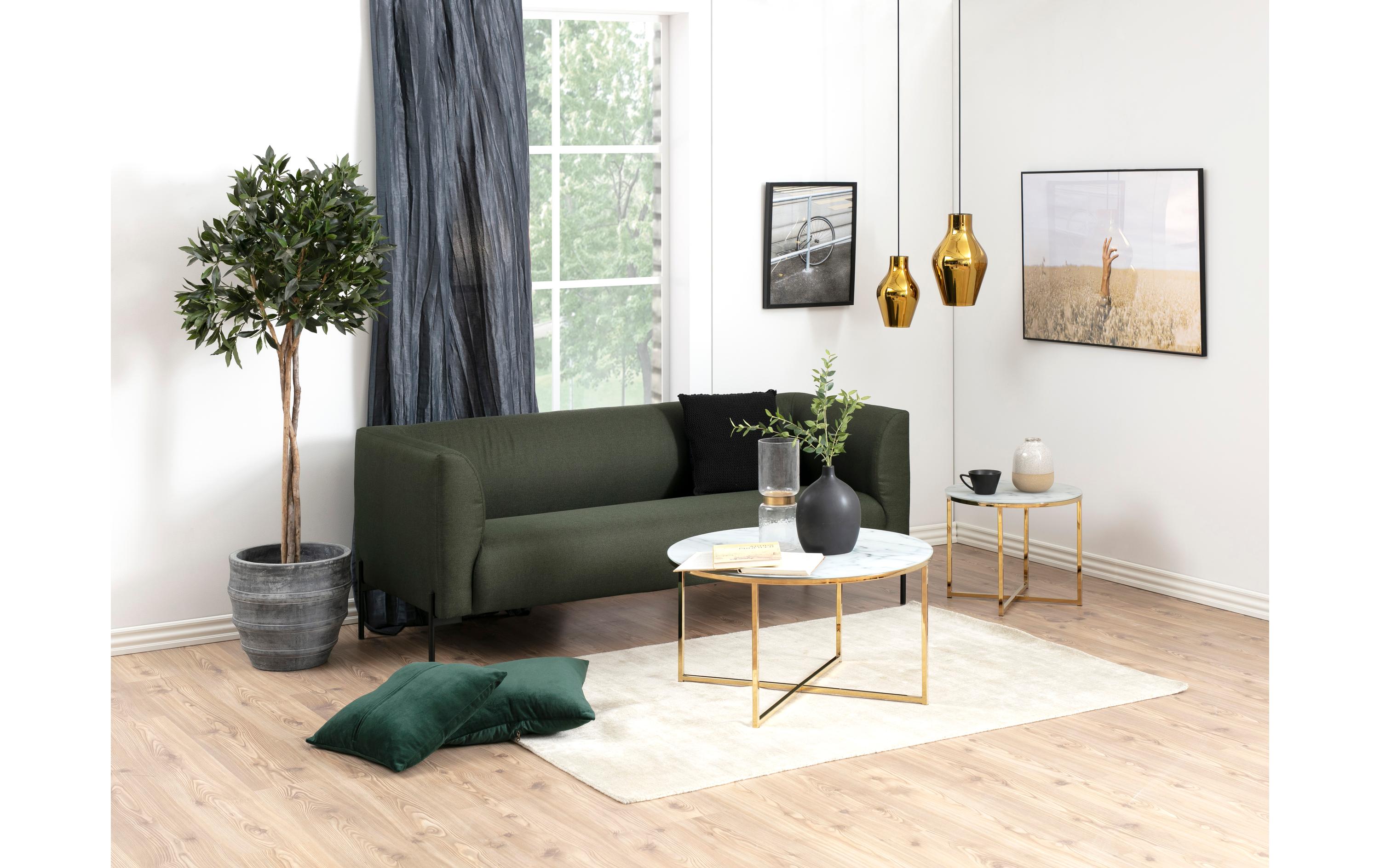 AC Design Couchtisch Alisma Ø 50 x 42 cm, Gold/Weiss