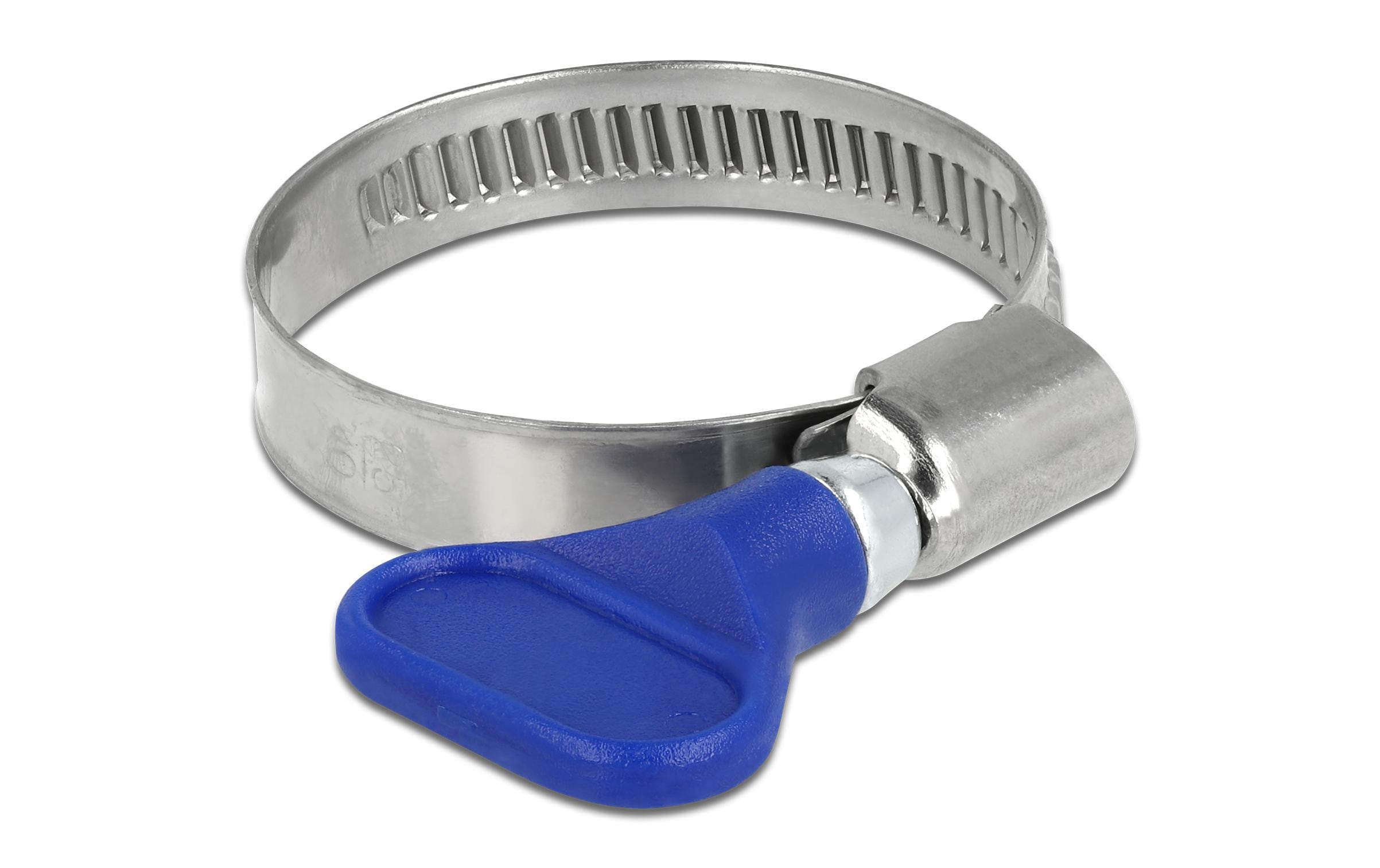 Delock Schlauchschellen-Set Edelstahl 400 SS 25-40 mm, Blau 5 Stück