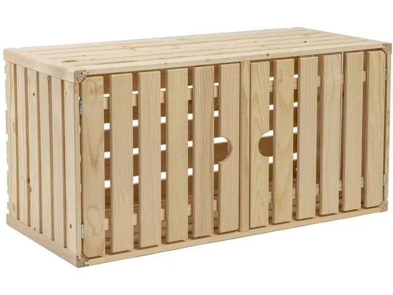 Holz Zollhaus Holzharasse A 70 x 35 cm, mit Tür schweizer Holz