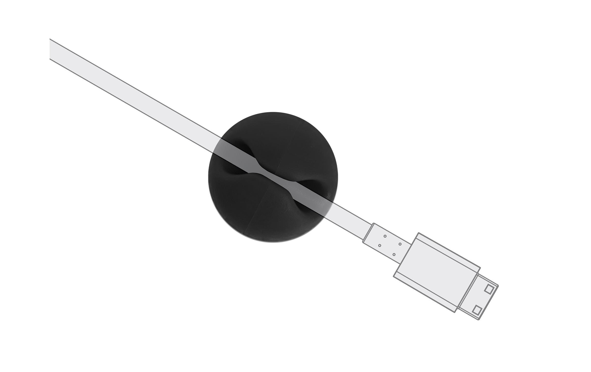 Delock Kabelhalter 15mm, für 1 Kabel, selbstklebend 10 Stück