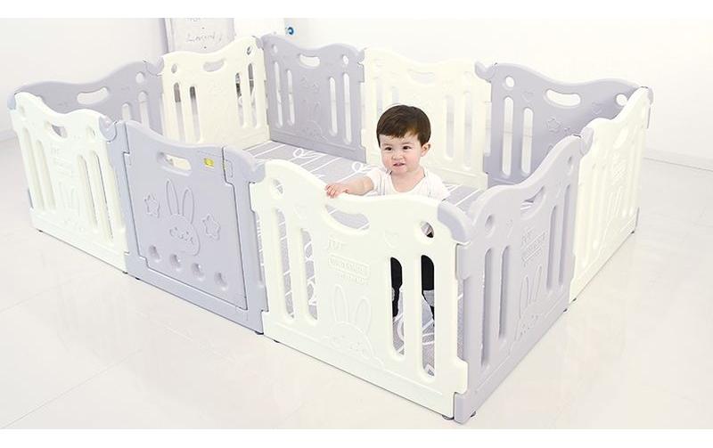 BABY CARE Laufgitter Melange Grey 2.19 m x 1.47 m x 63 cm
