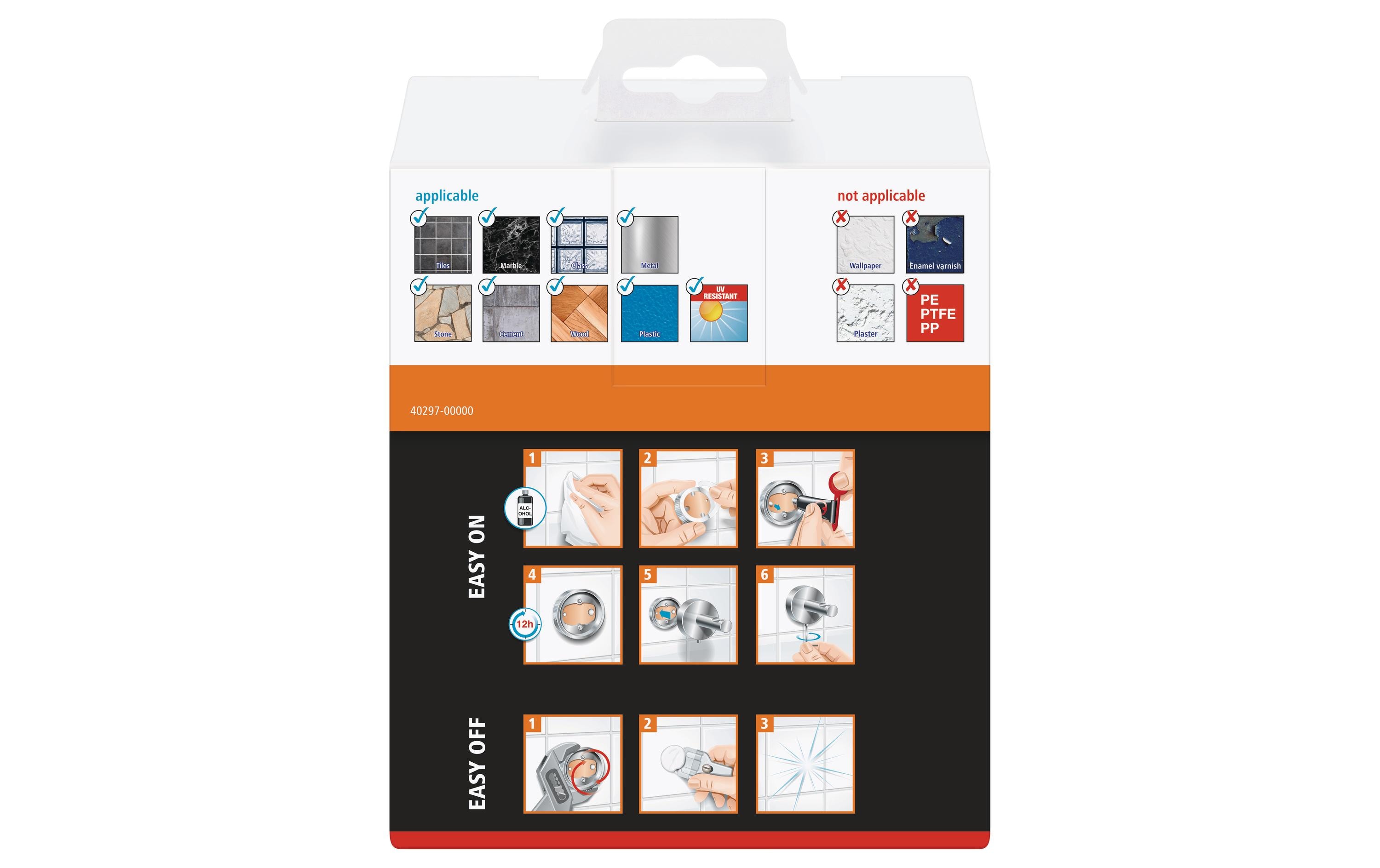 tesa Luup Seifenschale ohne Bohren, silber