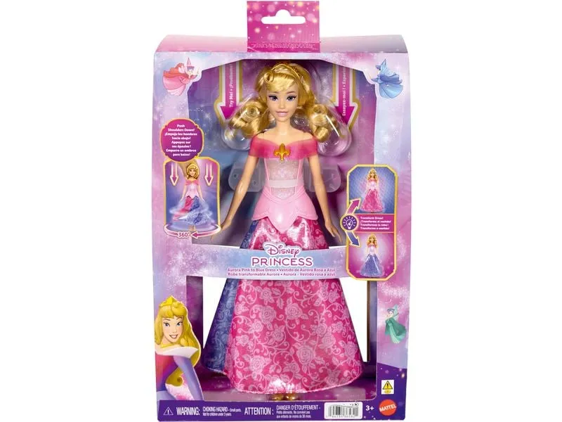 Disney Princess Princess Aurora-Modepuppe mit Farbwechsel-Kleid