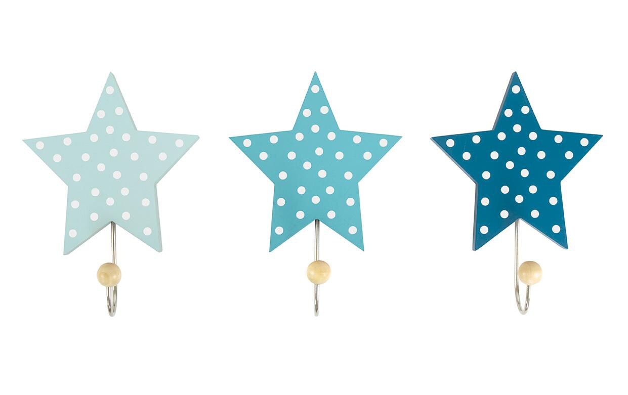 Jabadabado Garderobe Wandhaken Sterne blau