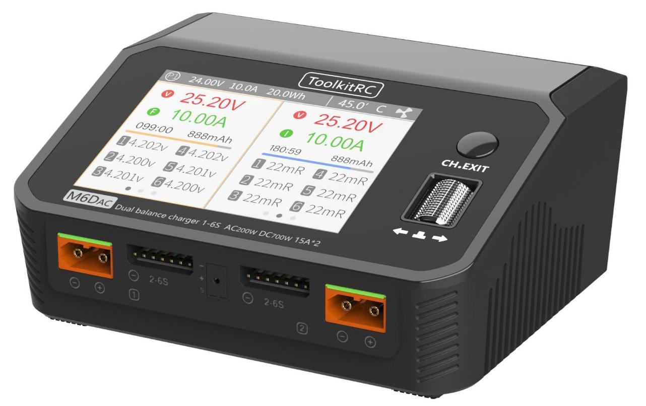 ToolkitRC Dual-Ladegerät M6DAC AC/DC 500 W 1-6S ToolkitRC Dual-Ladegerät M6DAC AC/DC 500 W 1-6S