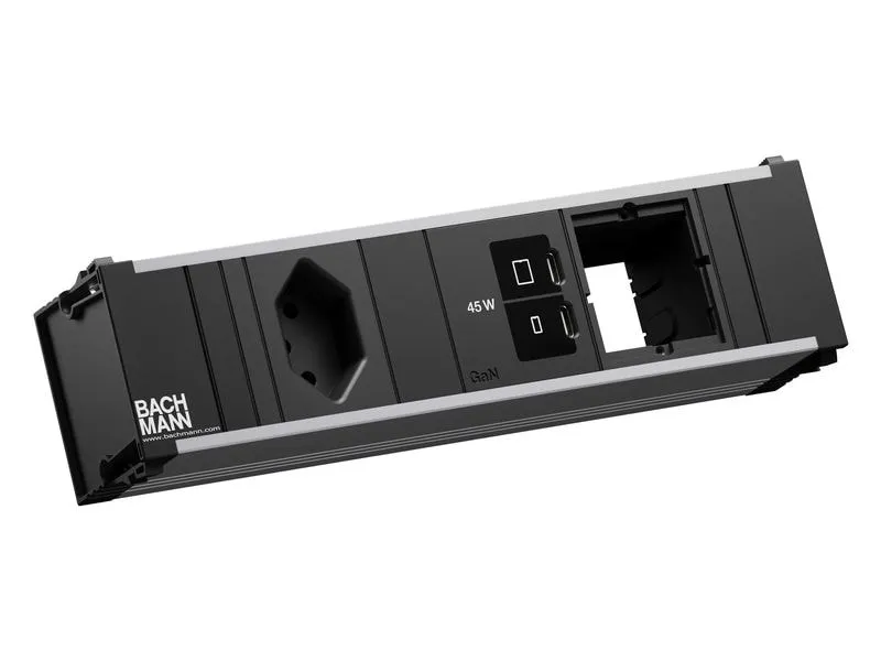 Bachmann Einbausteckerleiste CONI S 1xT13 1xUSB C/C 45W 1xCM 0.2m Bachmann Einbausteckerleiste CONI S 1xT13 1xUSB C/C 45W 1xCM 0.2m