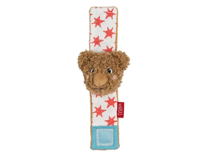 fehn Rasselarmband Bär, Plüsch / Velours, Braun, 15 cm