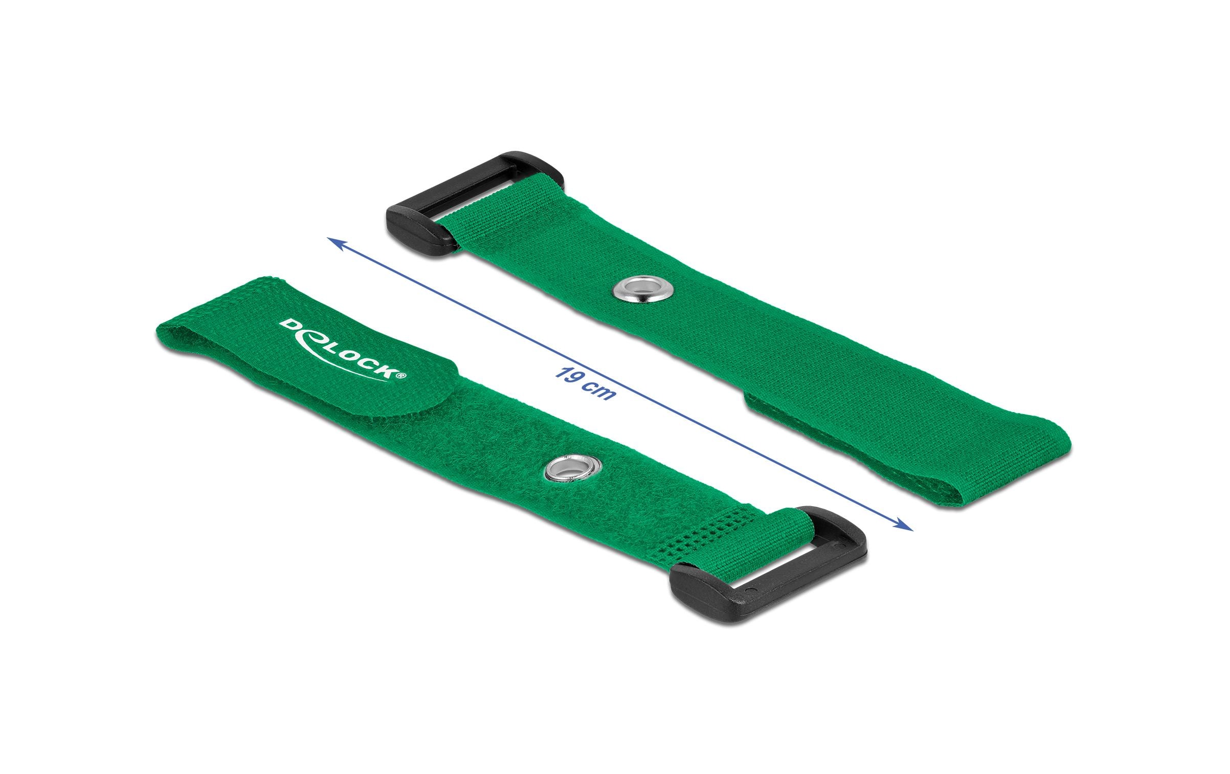 Delock Klettkabelbinder Grün 190 mm x 25 mm 5 Stück