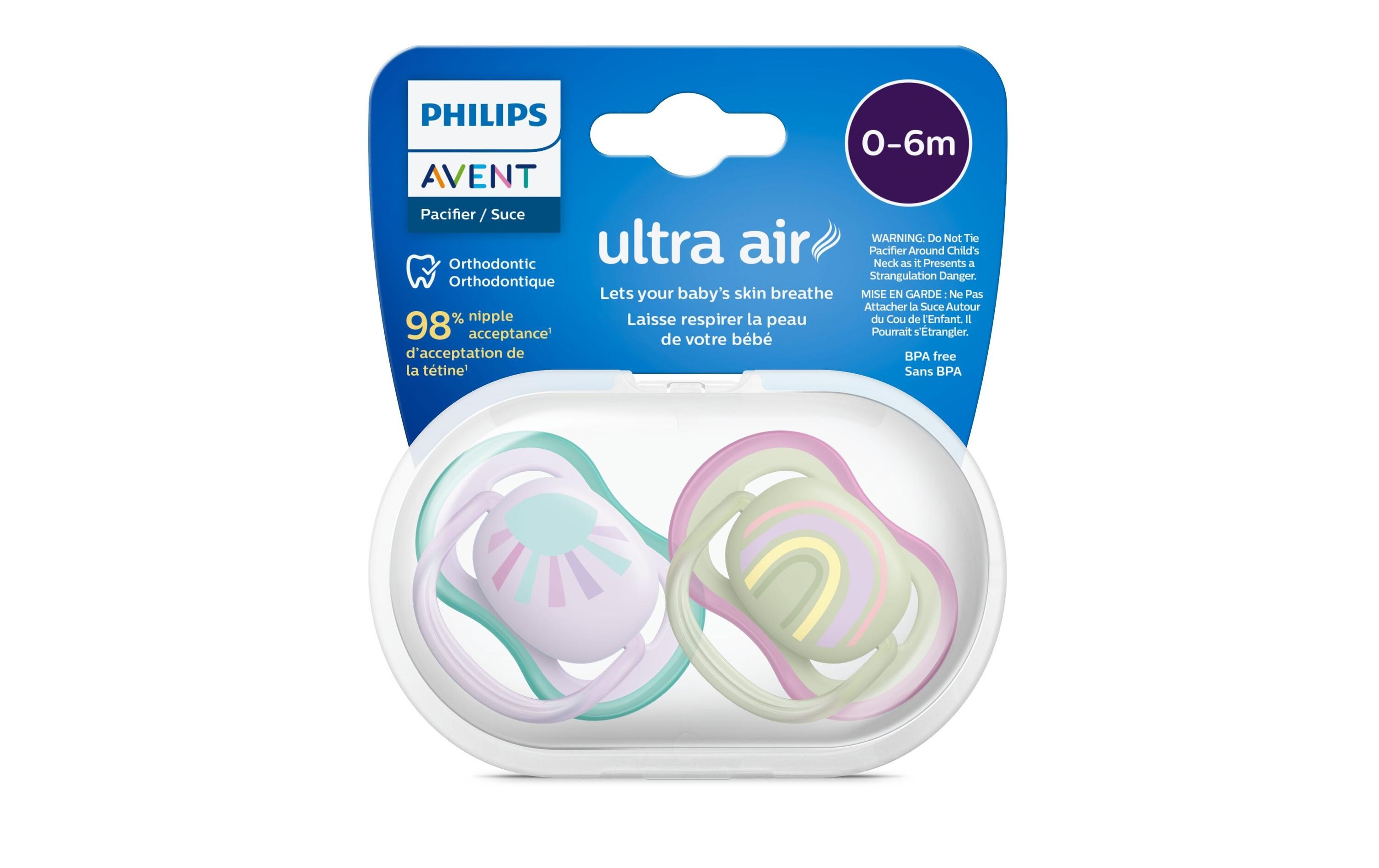 PHILIPS AVENT Nuggi ultra air 0-6 Mt. Sonne/Regenbogen Lila/Olivgrün