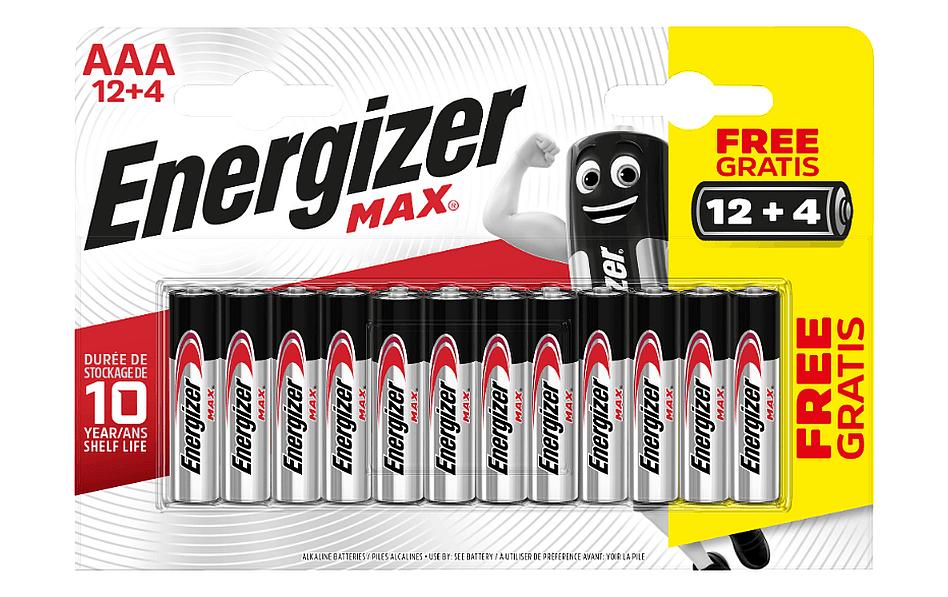 Energizer Batterie Max AAA 12+4 Stück