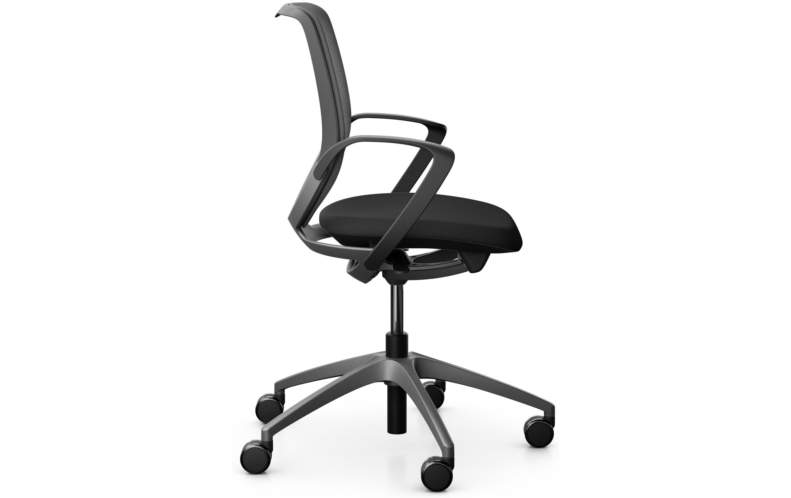 Giroflex Bürostuhl 313 mit Netzrücken und Armlehnen, Dunkelgrau Giroflex Bürostuhl 313 mit Netzrücken und Armlehnen, Dunkelgrau