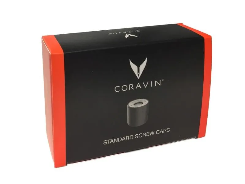 Coravin Schraubverschluss zu Weinausgiesser 6 Stück, Schwarz