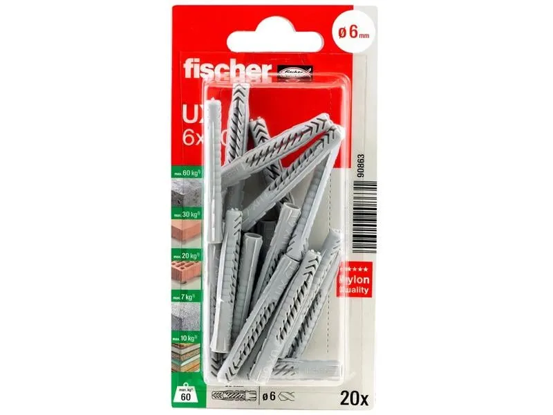 Fischer Universaldübel UX 6 x 50, 20 Stück Fischer Universaldübel UX 6 x 50, 20 Stück