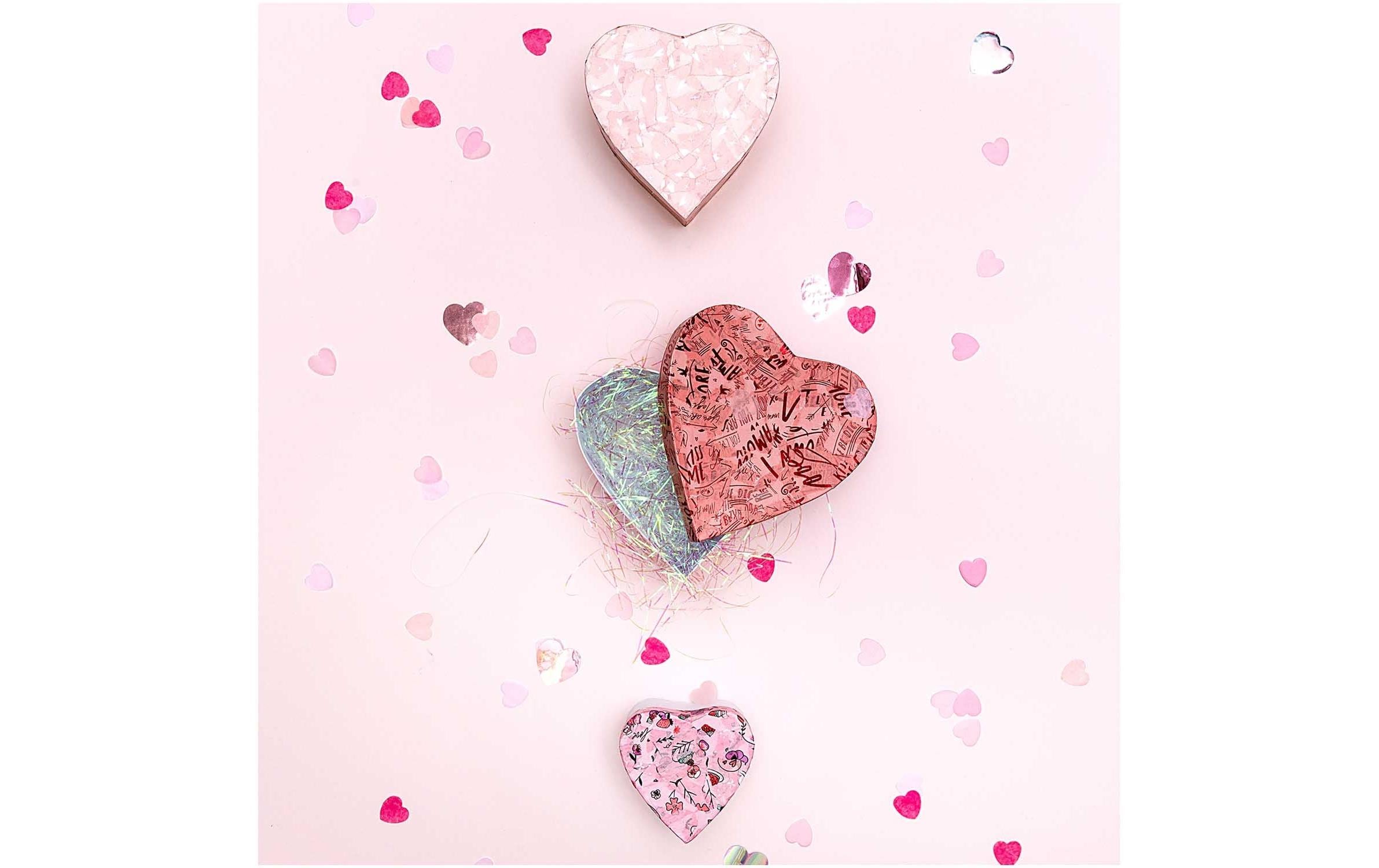 Rico Design Streudeko Herzen 50 g, Rot/Pink