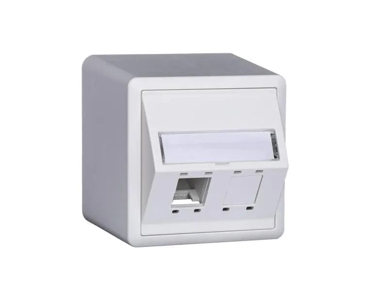 R&M Netzwerkdose EDIZIOdue 74 x 74, 2 Port leer weiss Cat 5 6