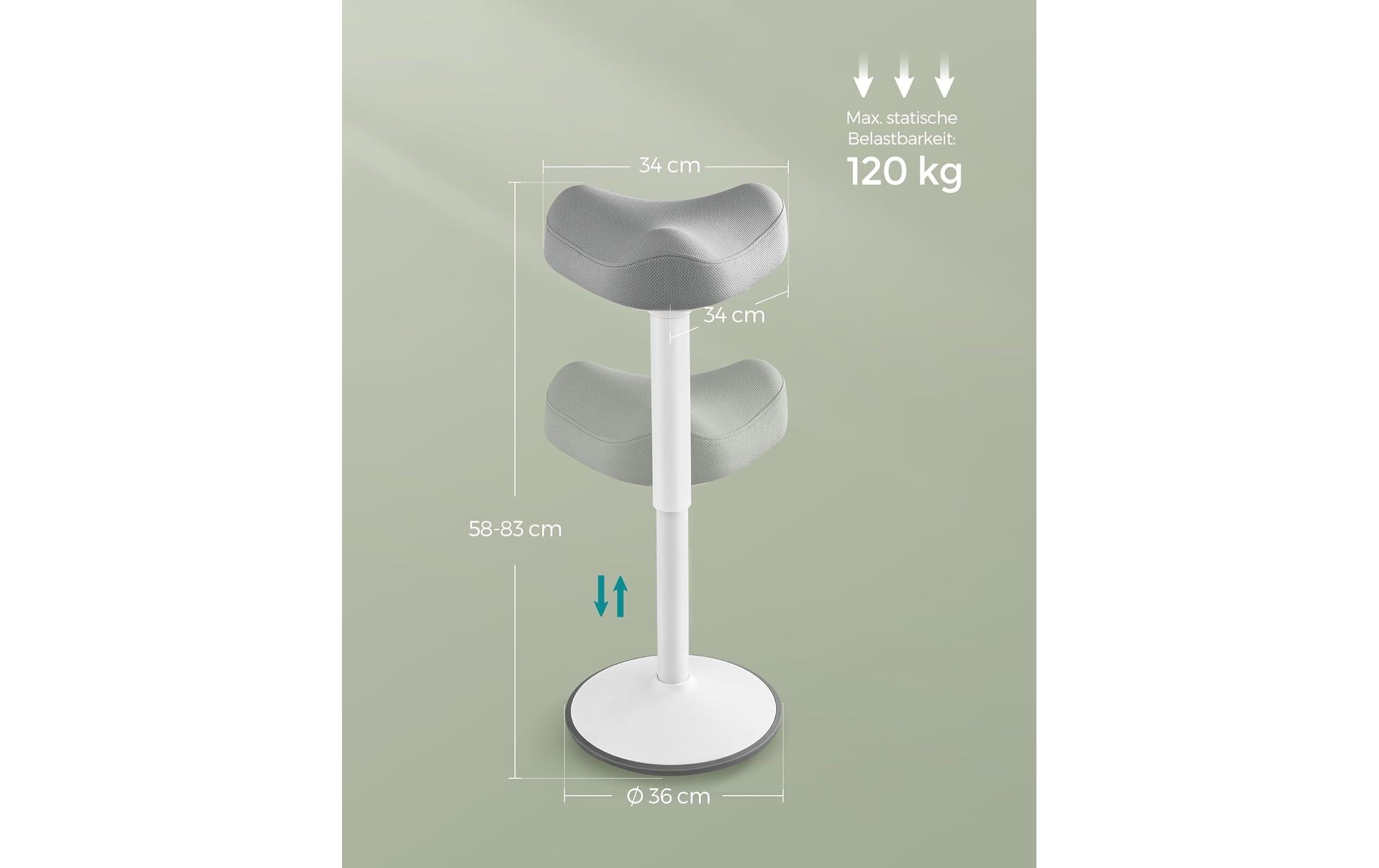 Songmics Steh-Hocker Grau/Weiss, 83.5 cm