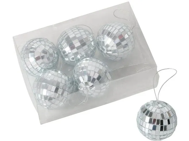 Boltze Weihnachtsschmuck Disco 6 Stück, Silber