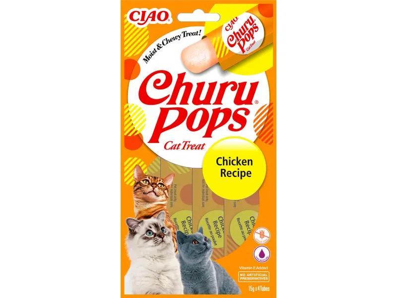 CIAO Churu Katzen-Snack Pops Huhn, 4 x 15 g CIAO Churu Katzen-Snack Pops Huhn, 4 x 15 g
