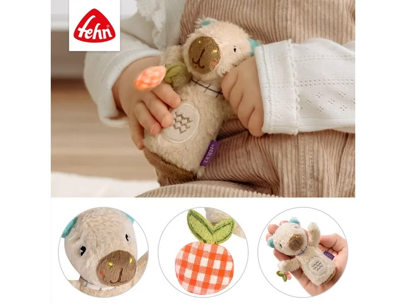 fehn Mini-Rassel Capybara Plüsch /Velours, Beige / Braun fehn Mini-Rassel Capybara Plüsch /Velours, Beige / Braun