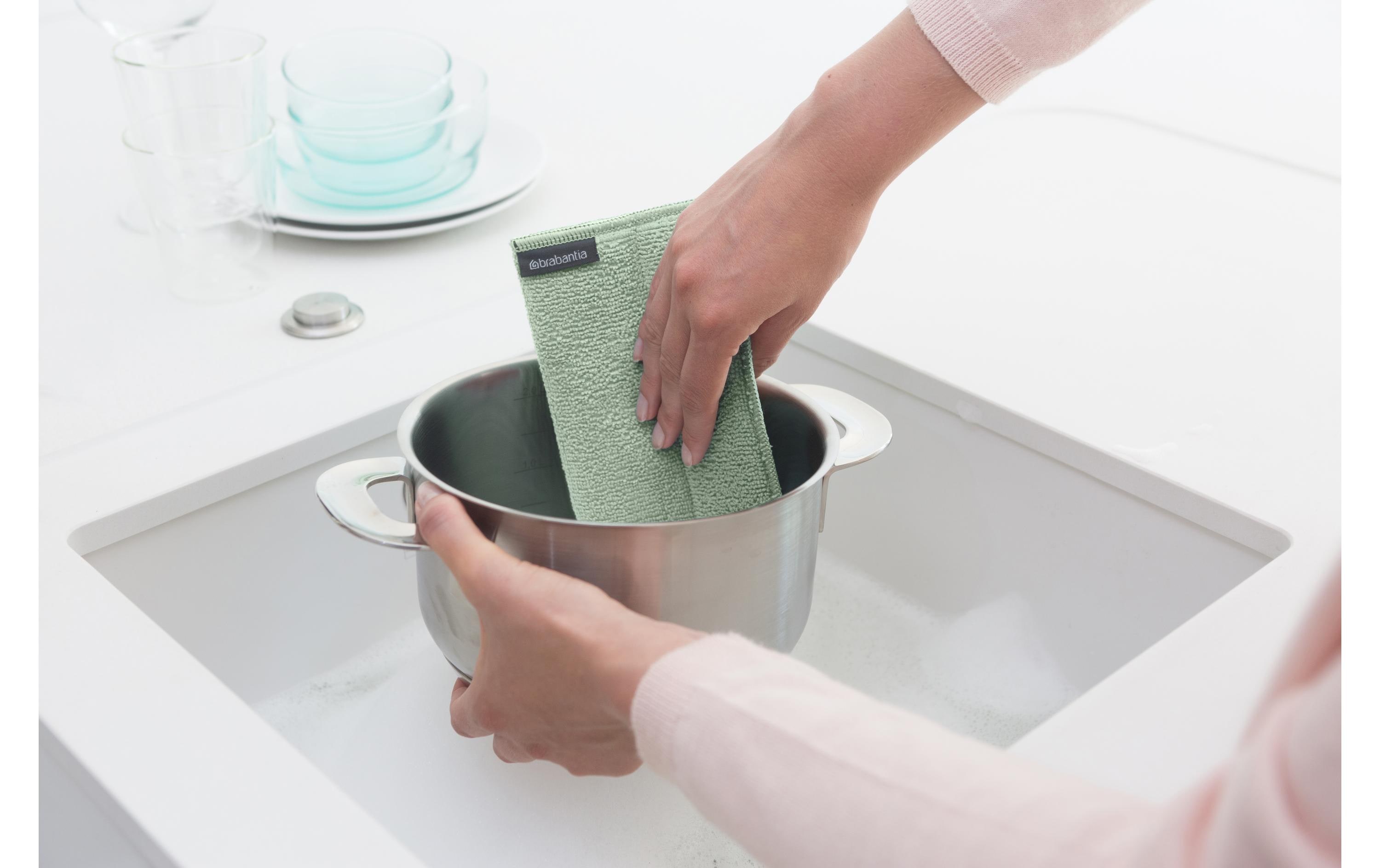 Brabantia Mikrofaser-Reinigungstuch 3 Stück, Grau/Hellgrün/Weiss
