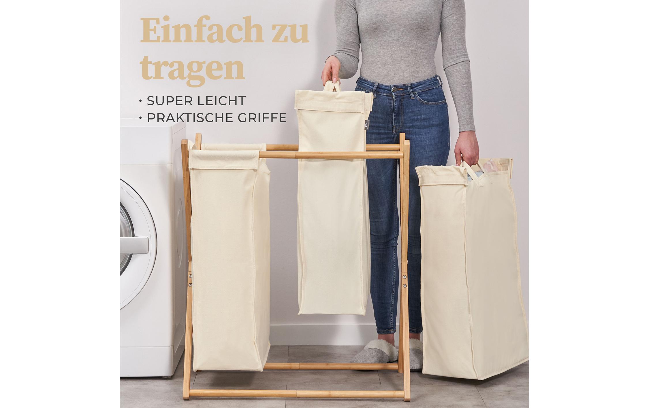 Hennez Wäschekorb Xavier 150 l, Grau/Nature