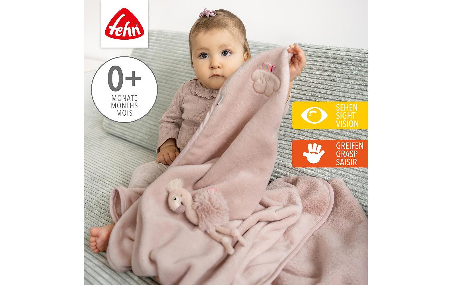fehn Geschenkset Kuscheldecke Flamingo