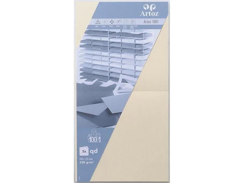 Artoz Blankokarte 1001, 15.5 x 15.5 cm, 5 Blatt, Chamois Artoz Blankokarte 1001, 15.5 x 15.5 cm, 5 Blatt, Chamois