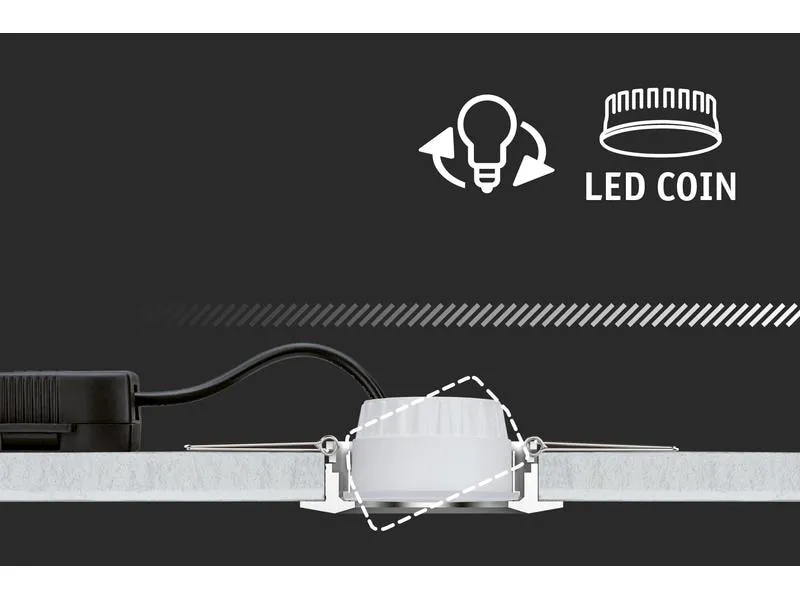 Paulmann Einbauspot LED Nova Plus Coin Set, 3 x 6W, 2700K, Schwarz